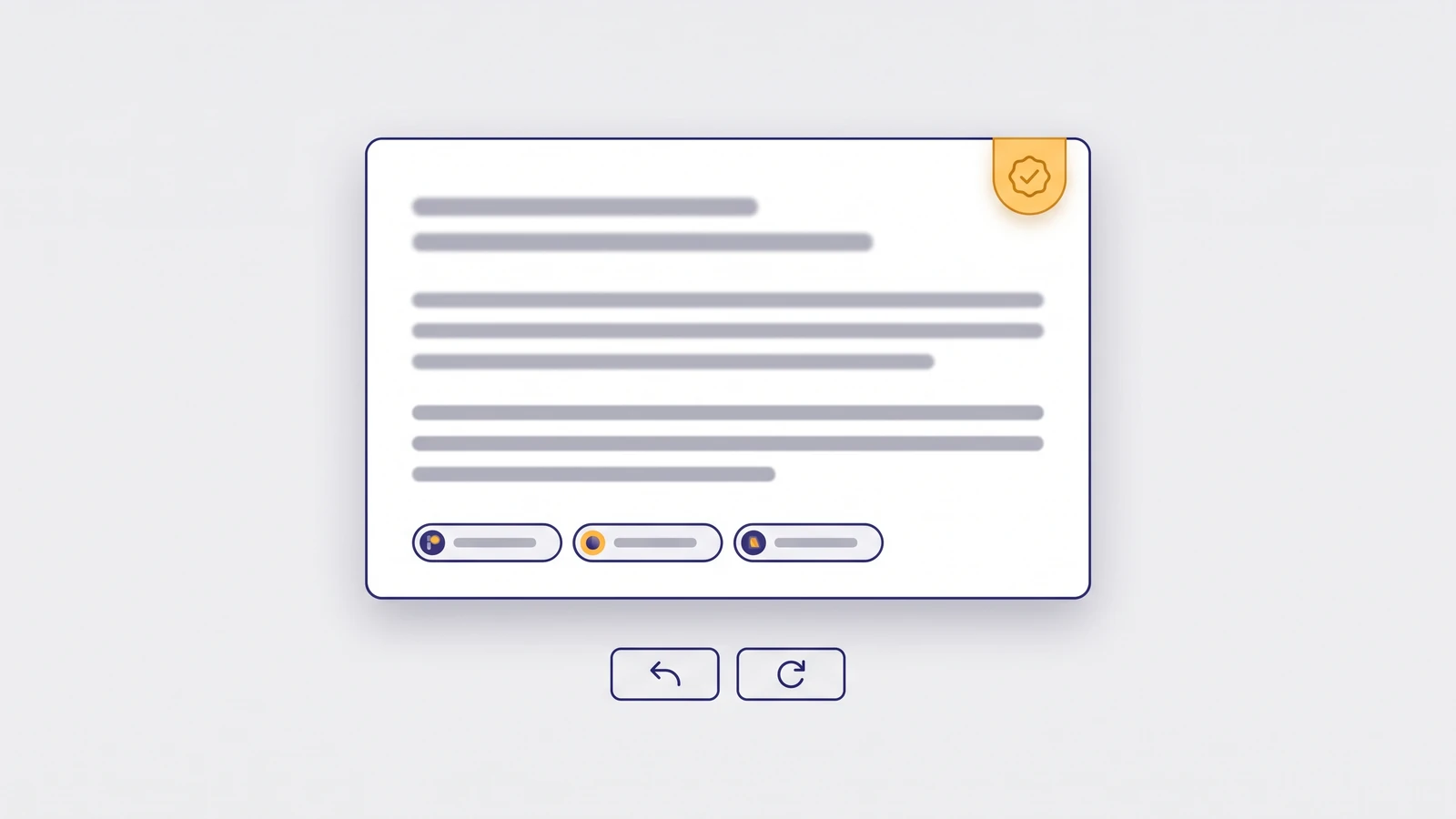 AI trust states UI design trend example: generated answer card with source row, confidence label and undo button