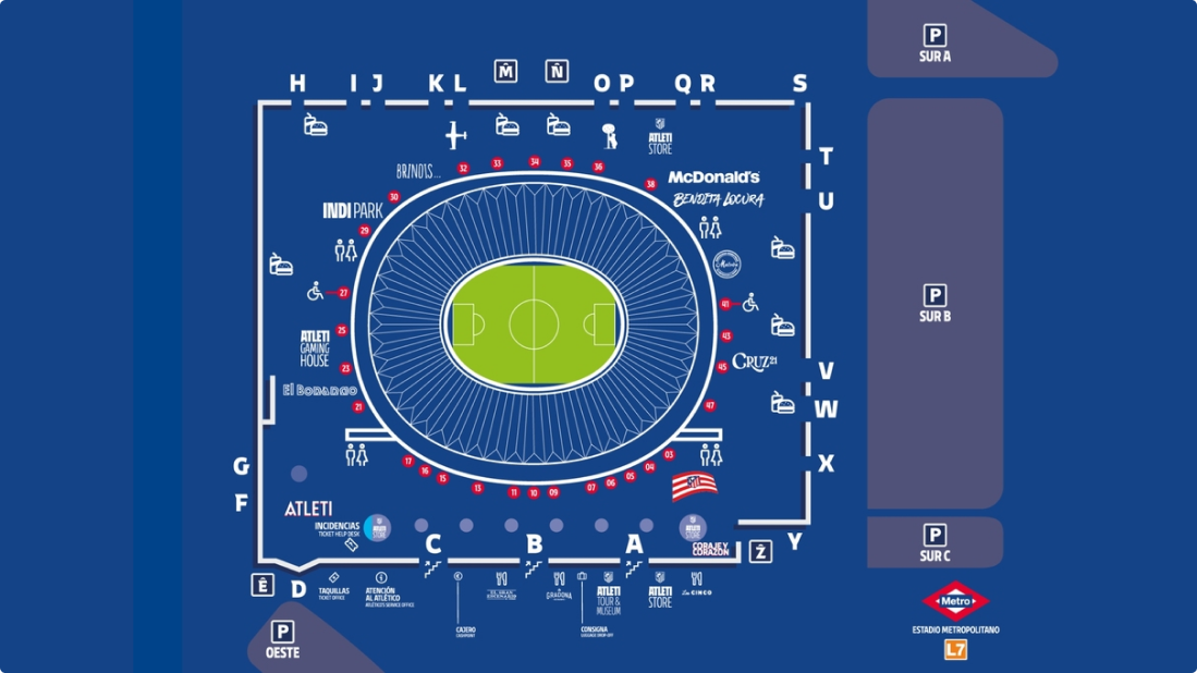 Mapa del recinto Riyadh Air Metropolitano