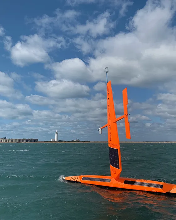 Saildrone USV in the Solent