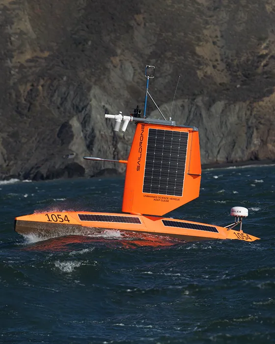 Saildrone with short hurricane wing