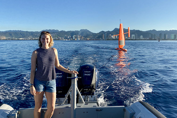 Jessica Perelman, University of Hawaii deploys a saildrone