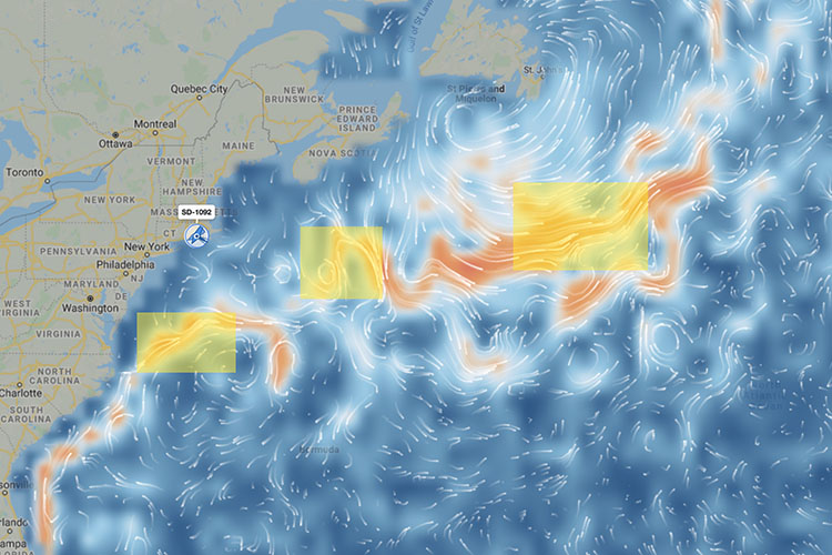 Gulf Stream operations areas shown in the Saildrone mission portal