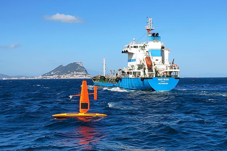 Traffic in the Strait of Gibraltar with a saildrone