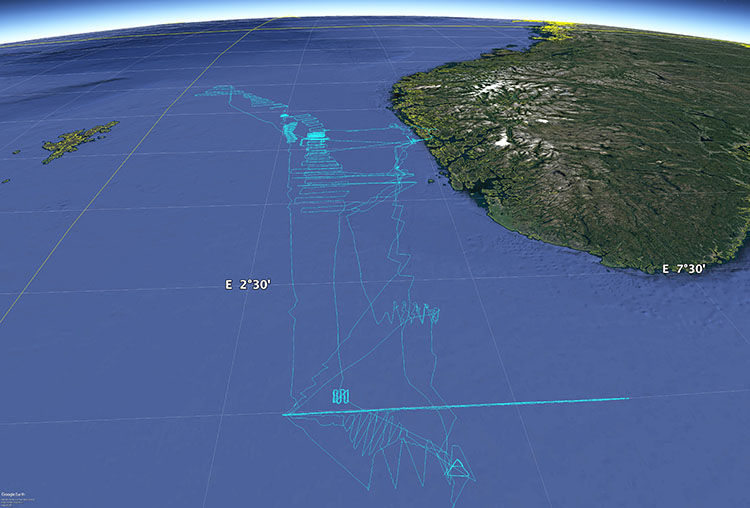 Saildrone mission tracks in the North Sea