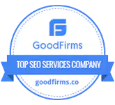 GoodFirms badge for top SEO services company with website goodfirms.co.