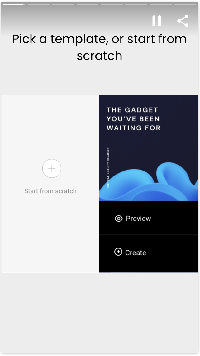 Onboarding, being one of the ways to use in-app stories.