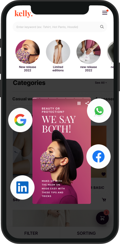 Stories in app shared everywhere