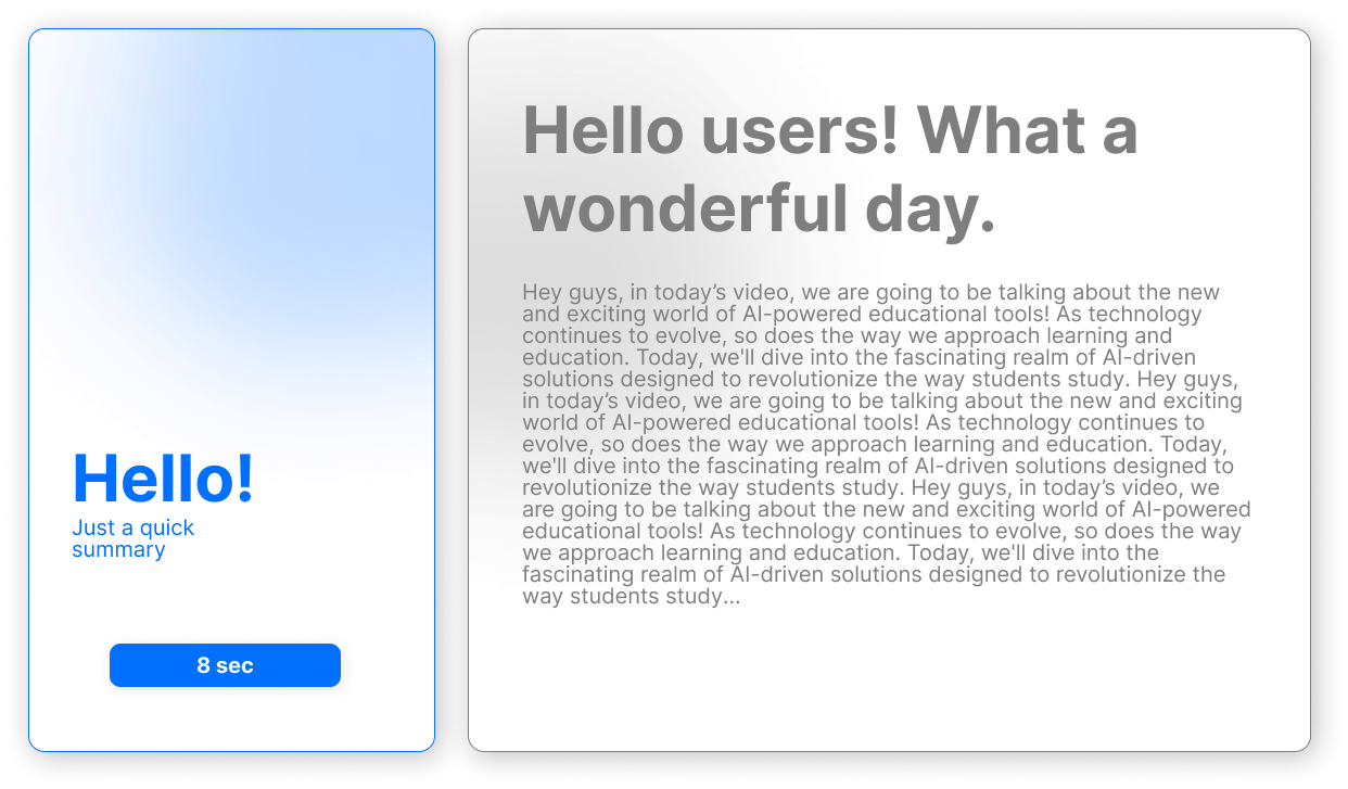 Long form article in a format of web story