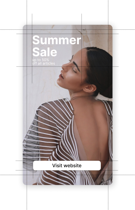 Visual for seassonal sale with call to acction button