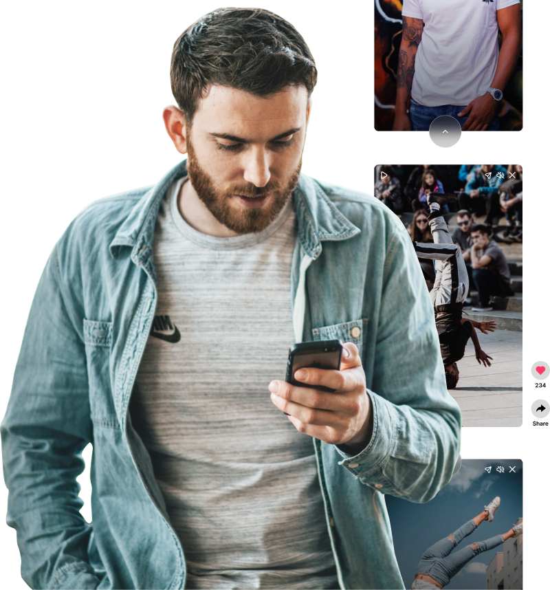 A person viewing a video on their phone, showing the goal of video strategies for user activation.