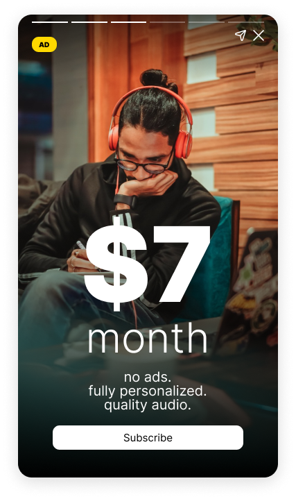 A person using Spotify.