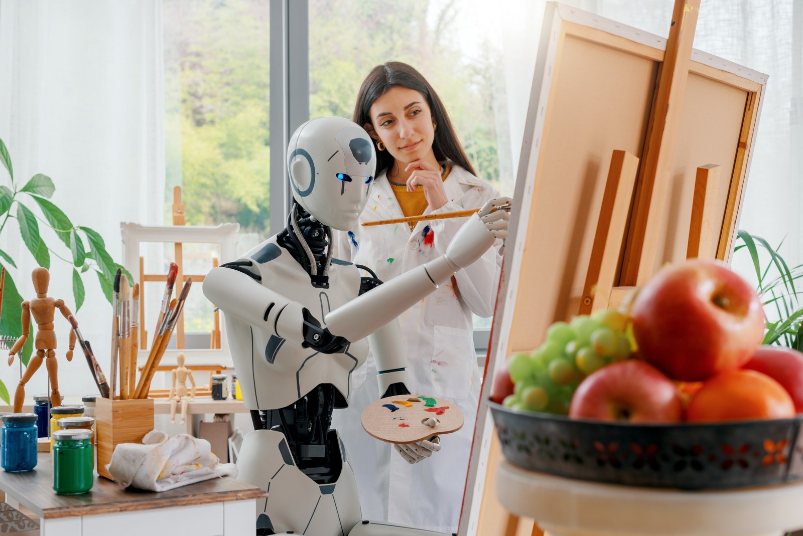 A person using AI to create images.