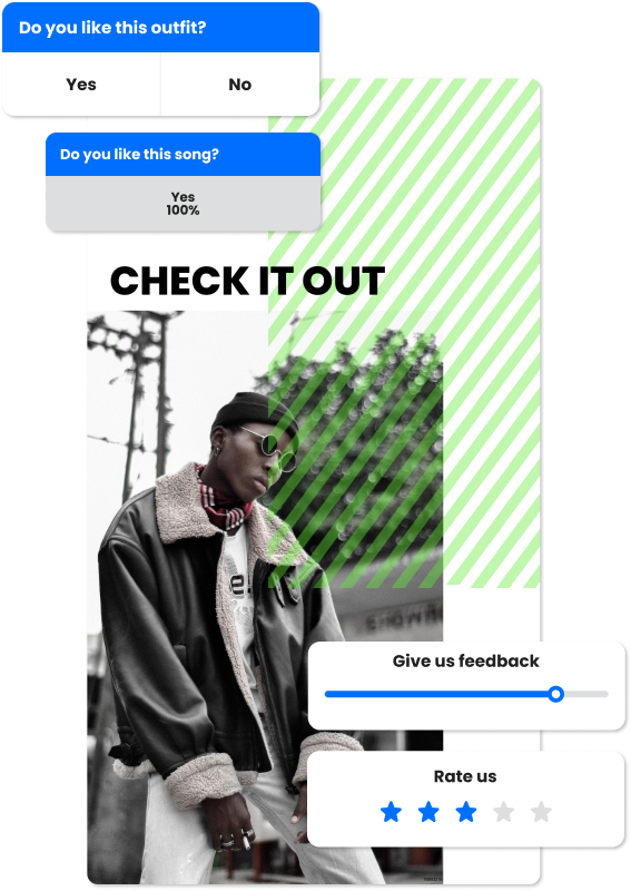 Interactive elements for web and in app stories
