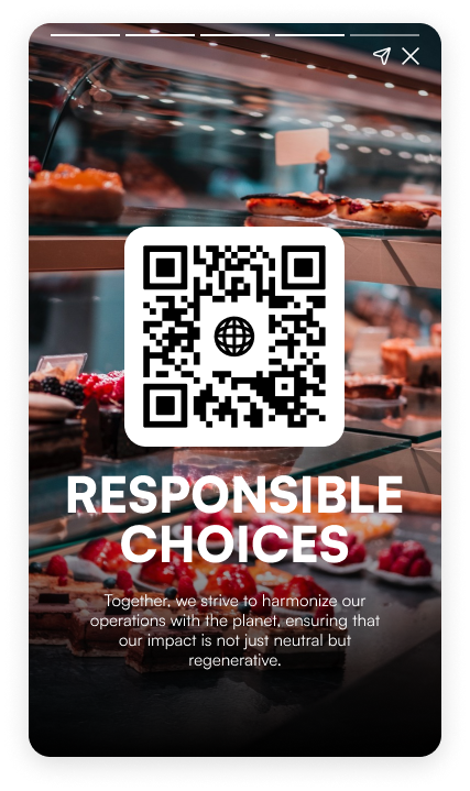 A QR code in a bakery.