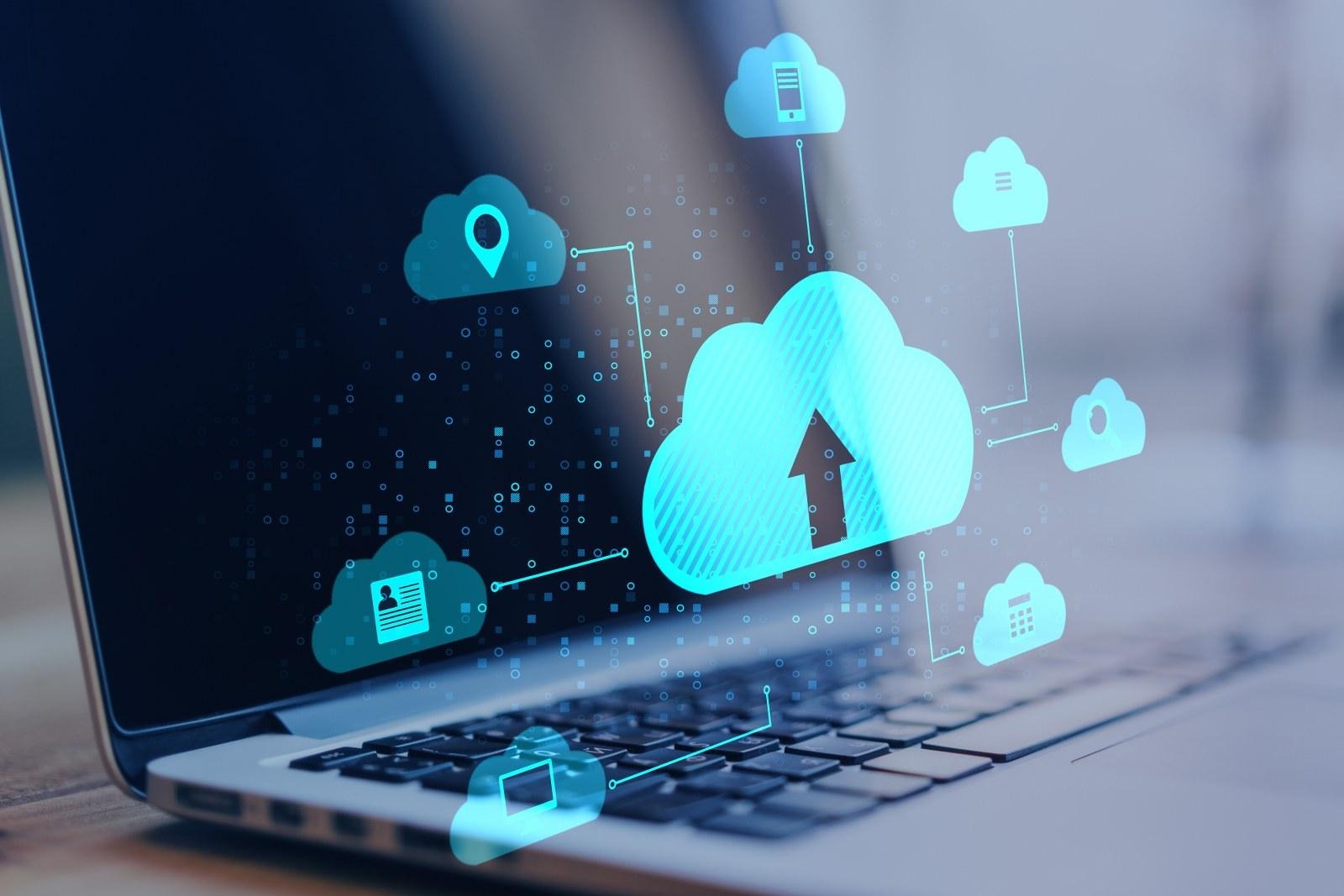 A cloud sharing data on different platforms.