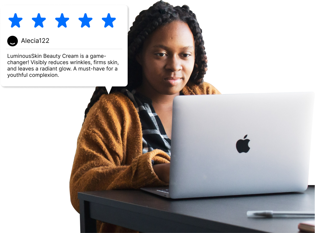 A person creating a review.