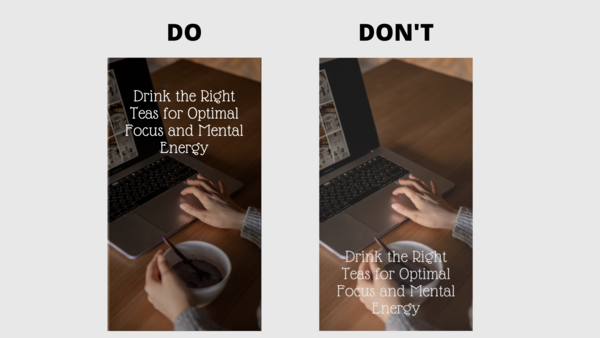Example of a good and bad text positioning