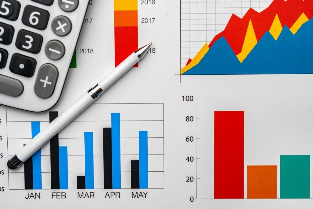 Different graphs showing increase in revenue.