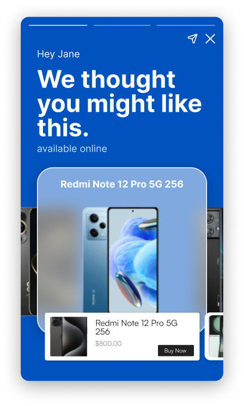 Personalized story with product tag