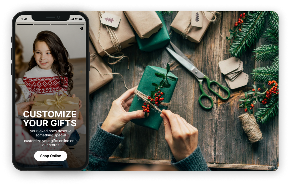A person making holiday presents.