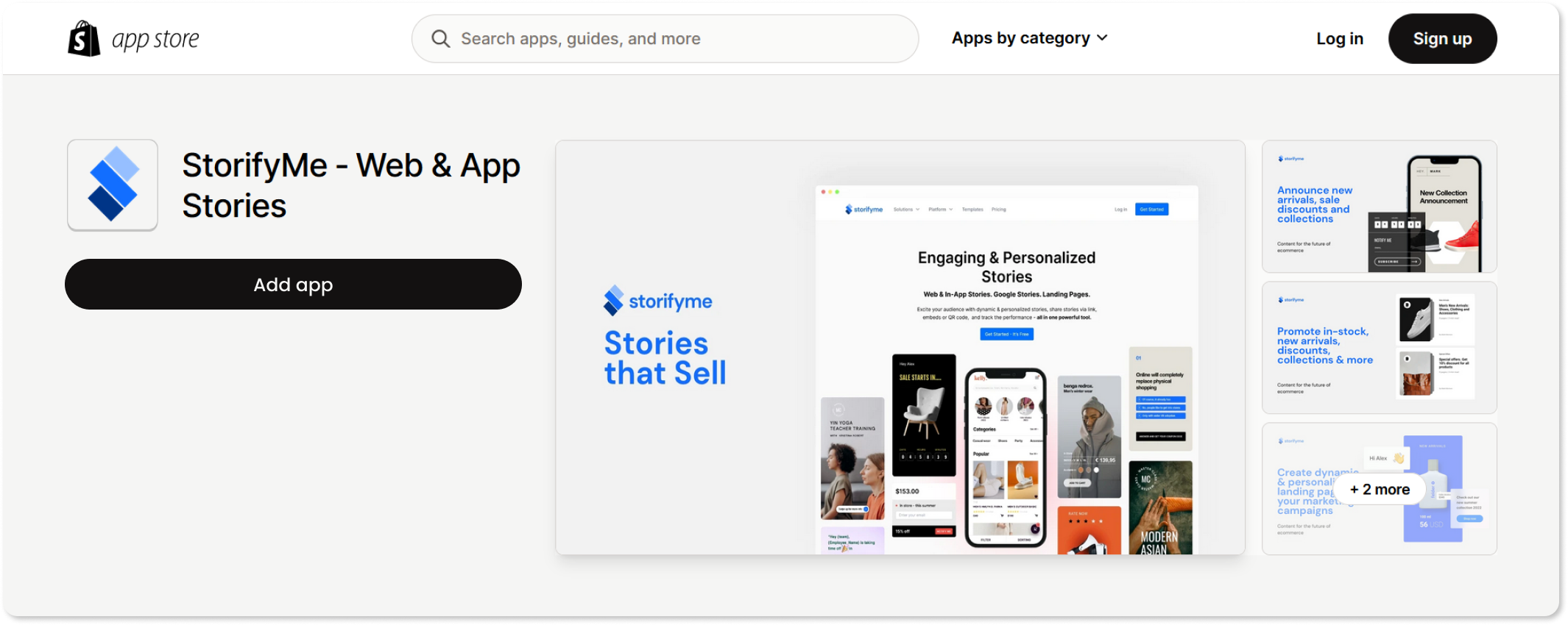 StorifyMe at Shopify App Store