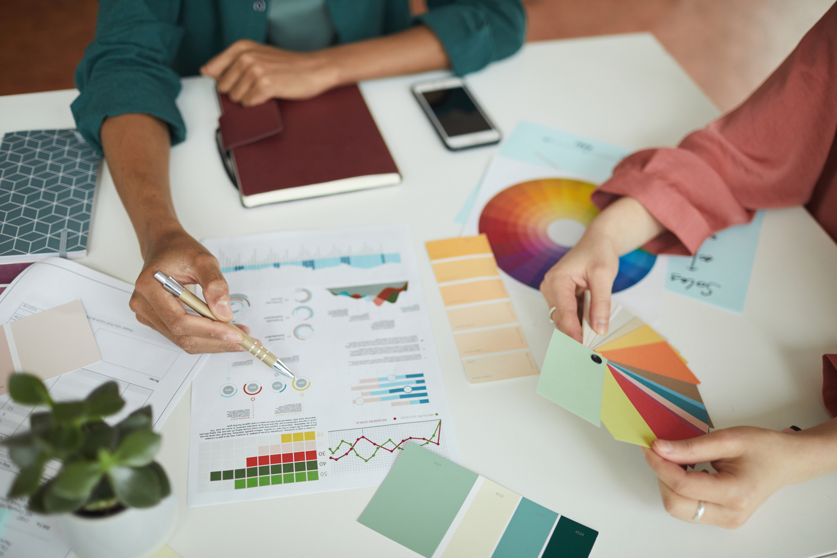 People creating content while keeping both branding and marketing insights into web stories in mind.