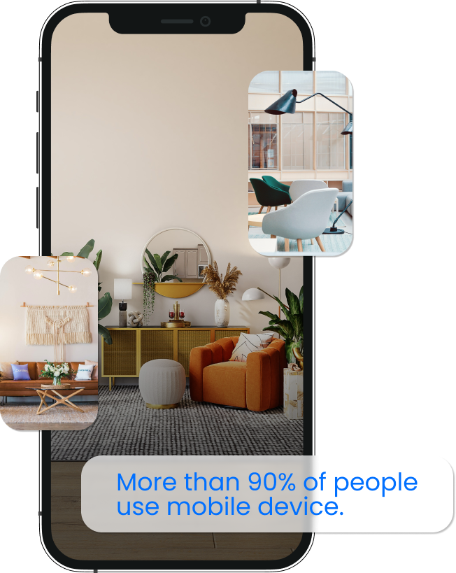 Mobile phone representing how many people use mobile devices