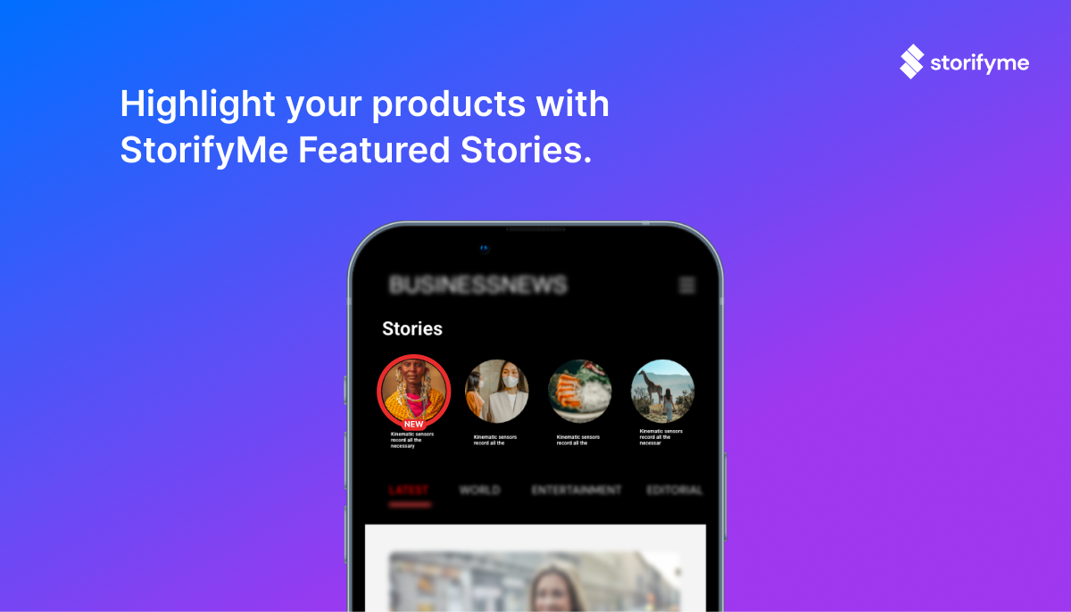 Mobile app stories showing featured stories