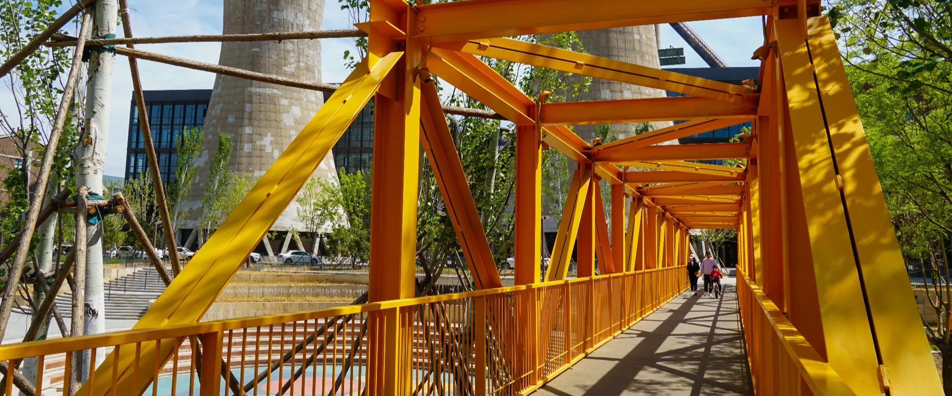 Photo of Shougang park, an urban renewal project in Beijing, China, that repurposed a former steel production plant.