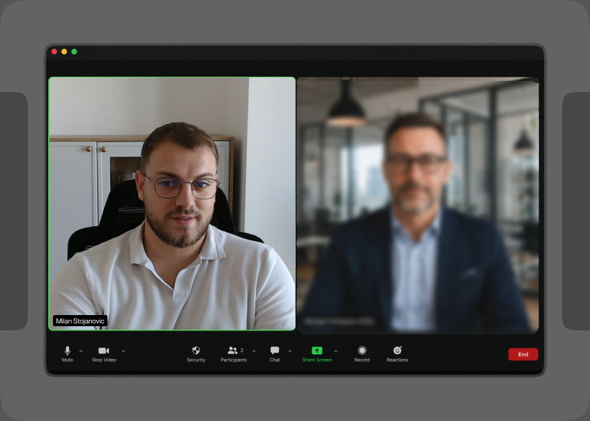 Video call with Milan about the store