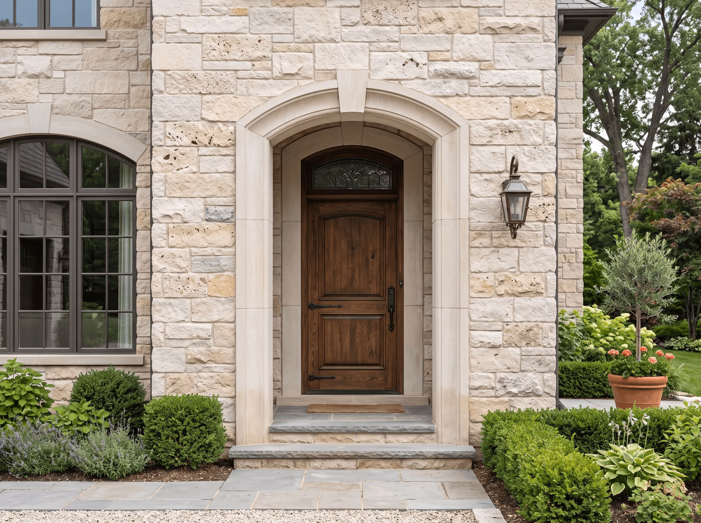 Outdoor masonry and hardscape project detail.