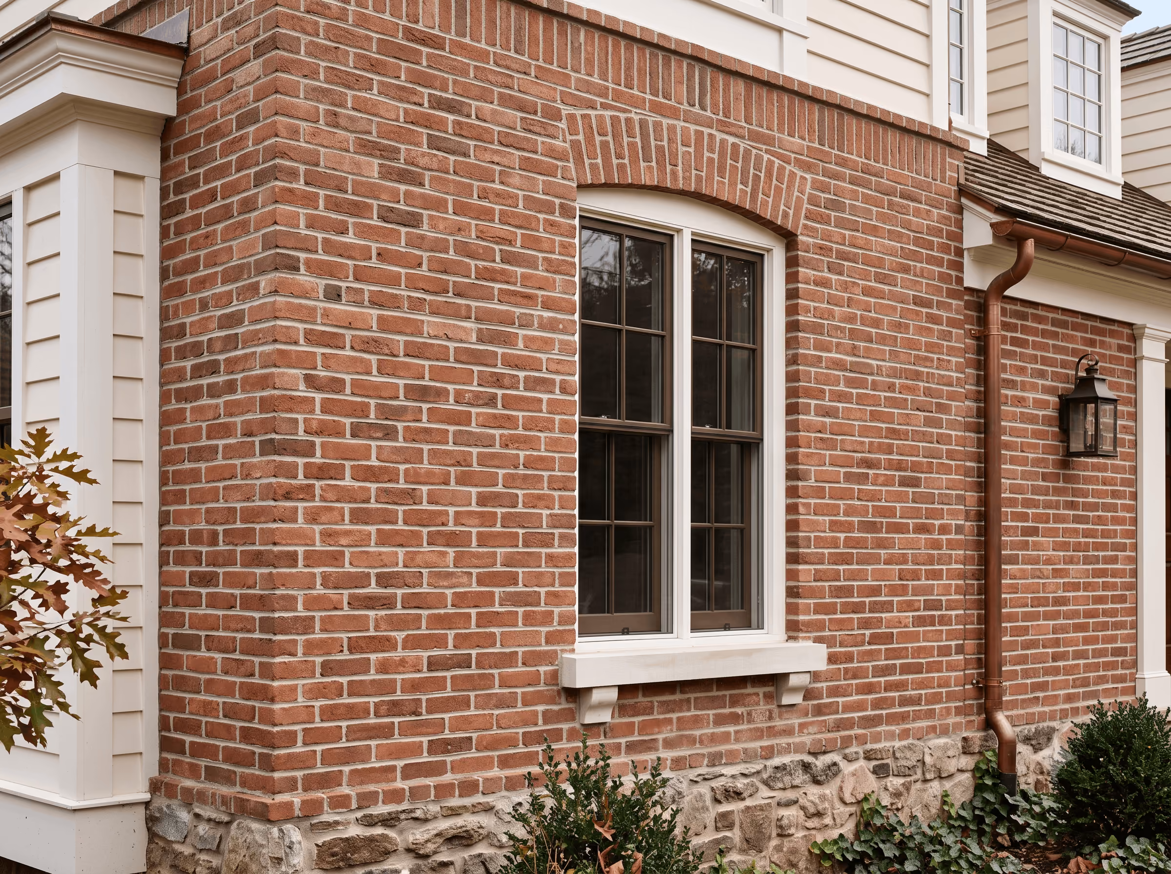 Brick masonry detail on a residential property.
