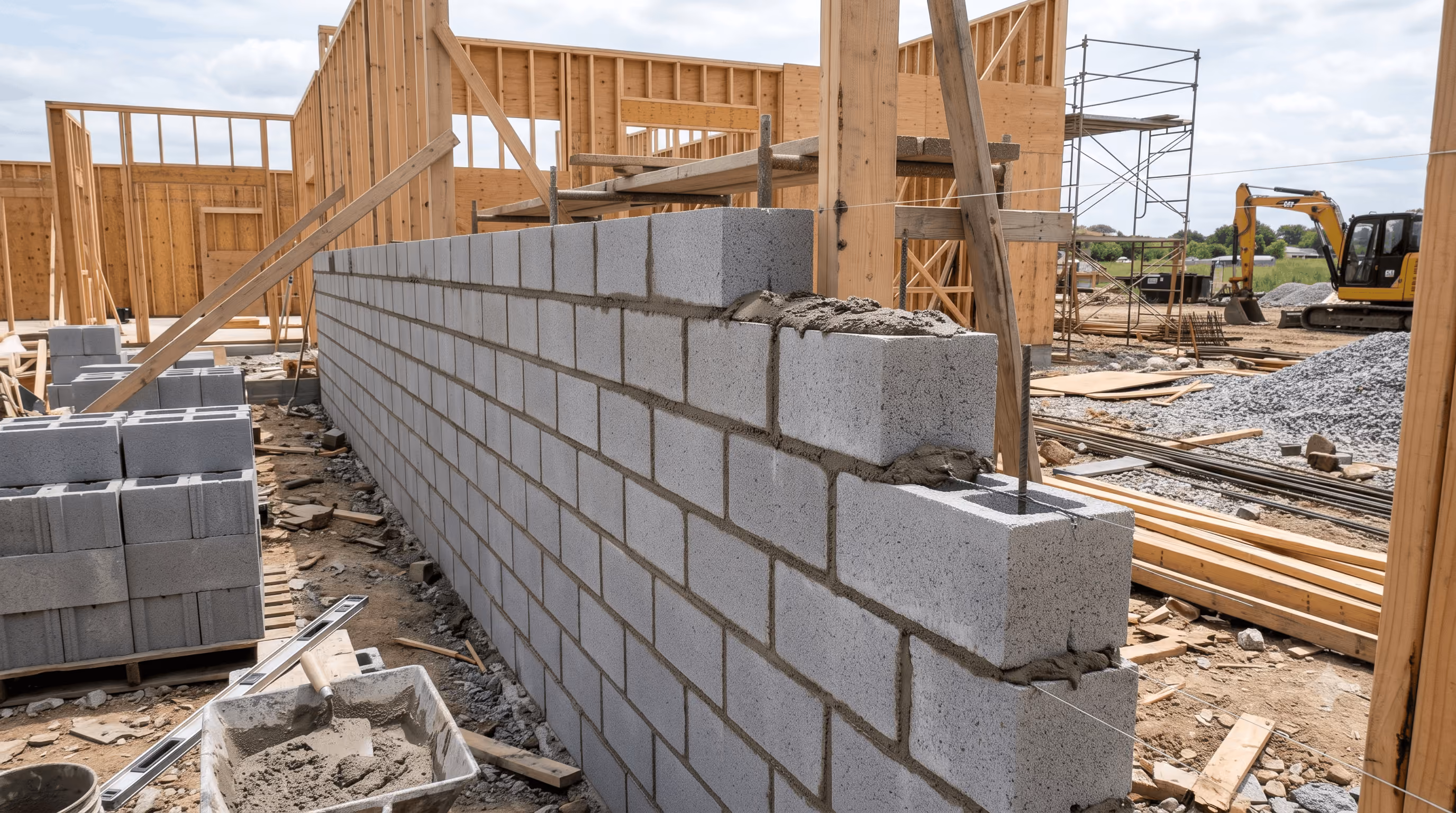Residential masonry wall and exterior facade.