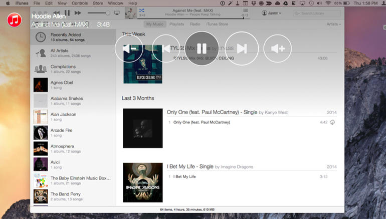 Control iTunes on your Mac by gesture