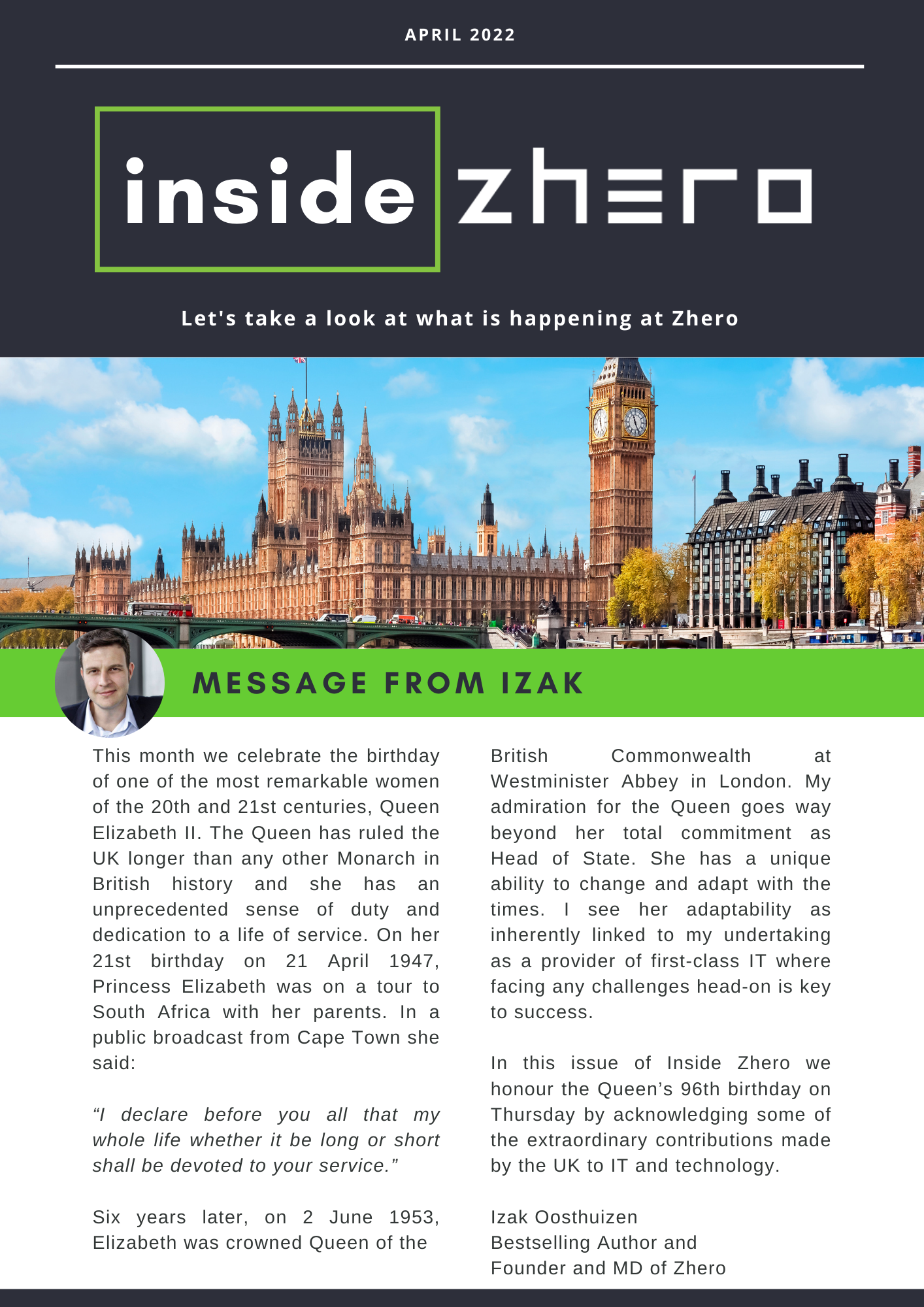 Inside Zhero – April