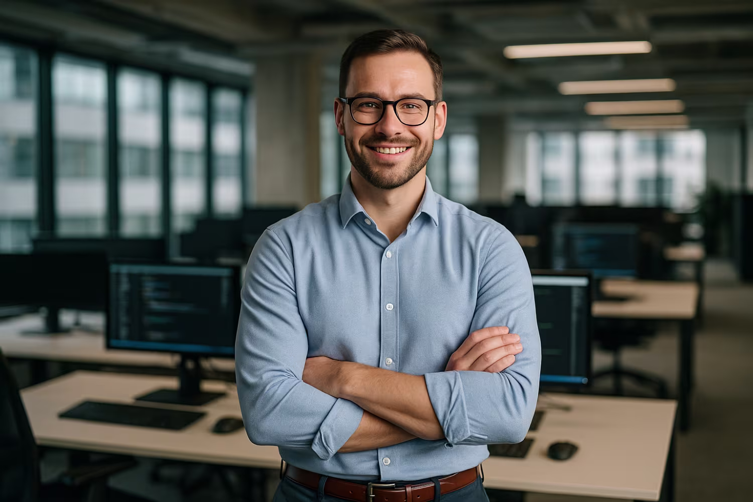 Confident IT consultant in office