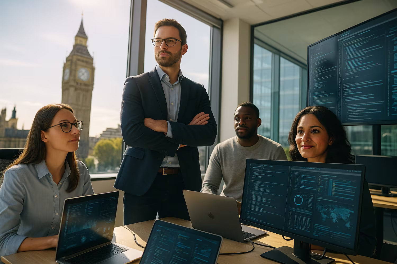 IT consultancy team analyzing data
