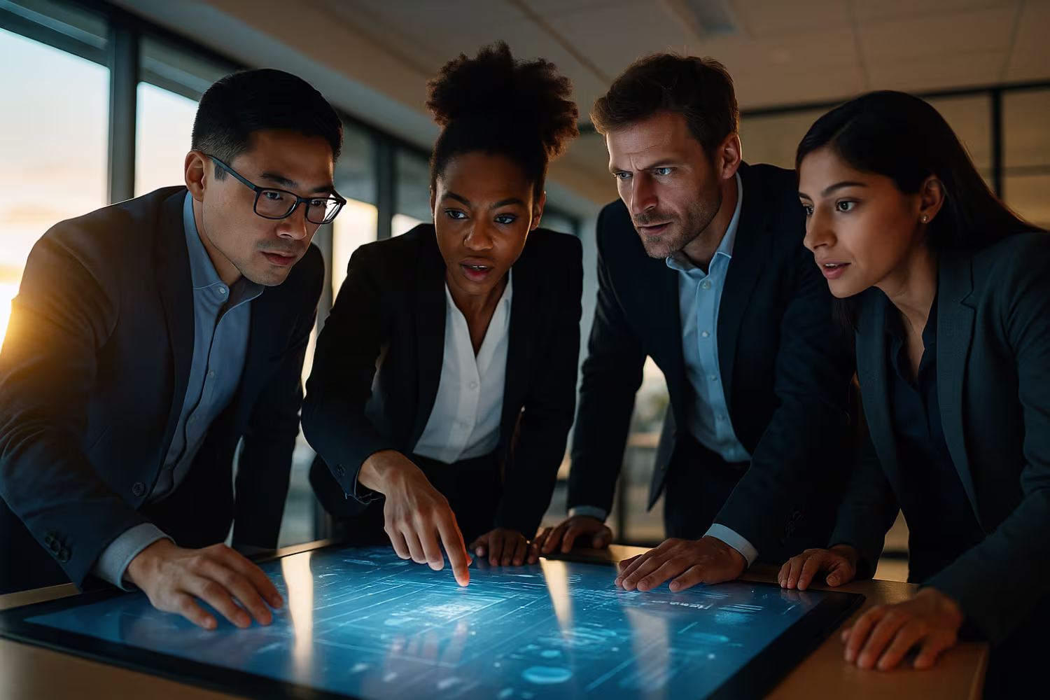 Team discussing digital transformation benefits