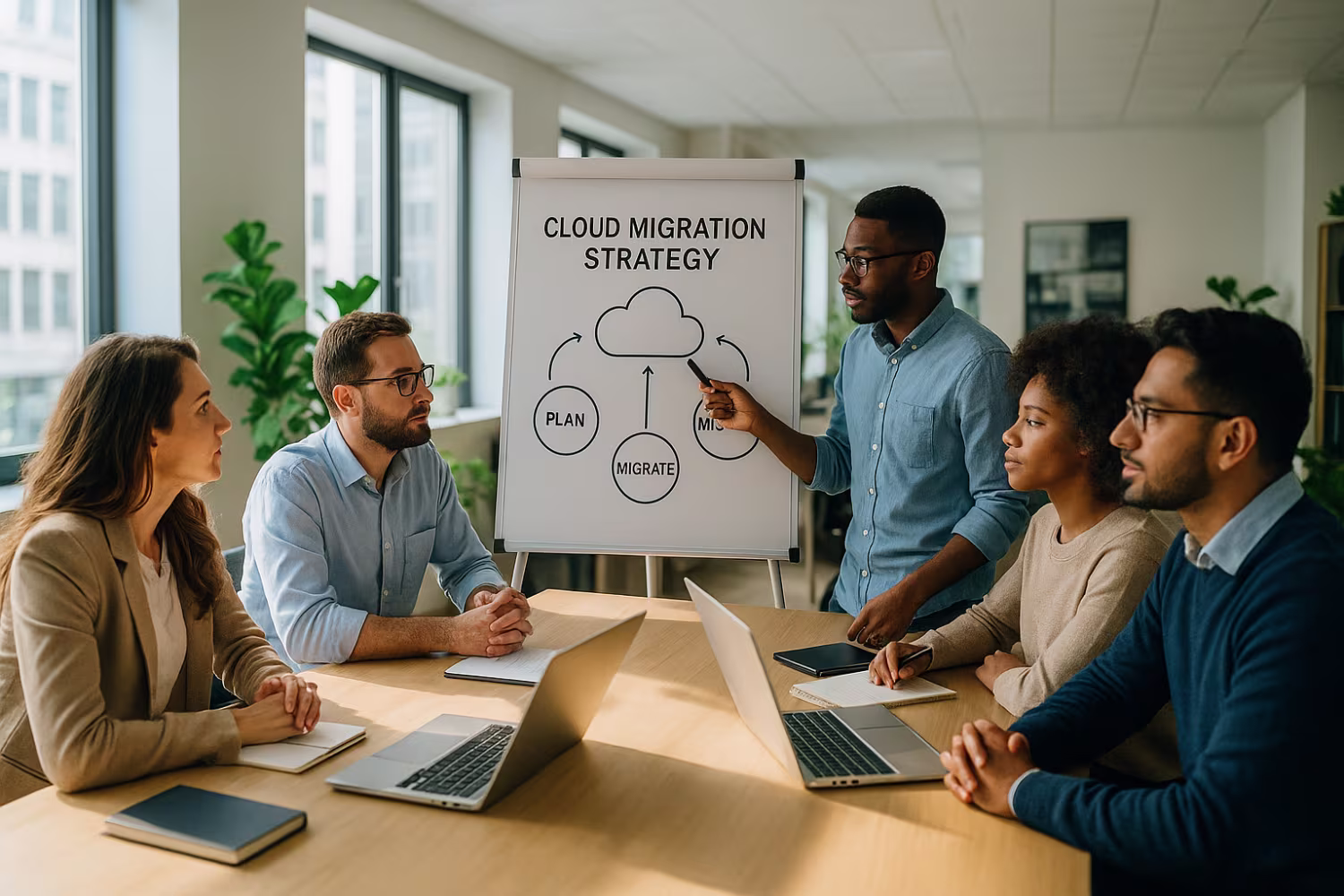 Team Discussing Benefits of Cloud Migration