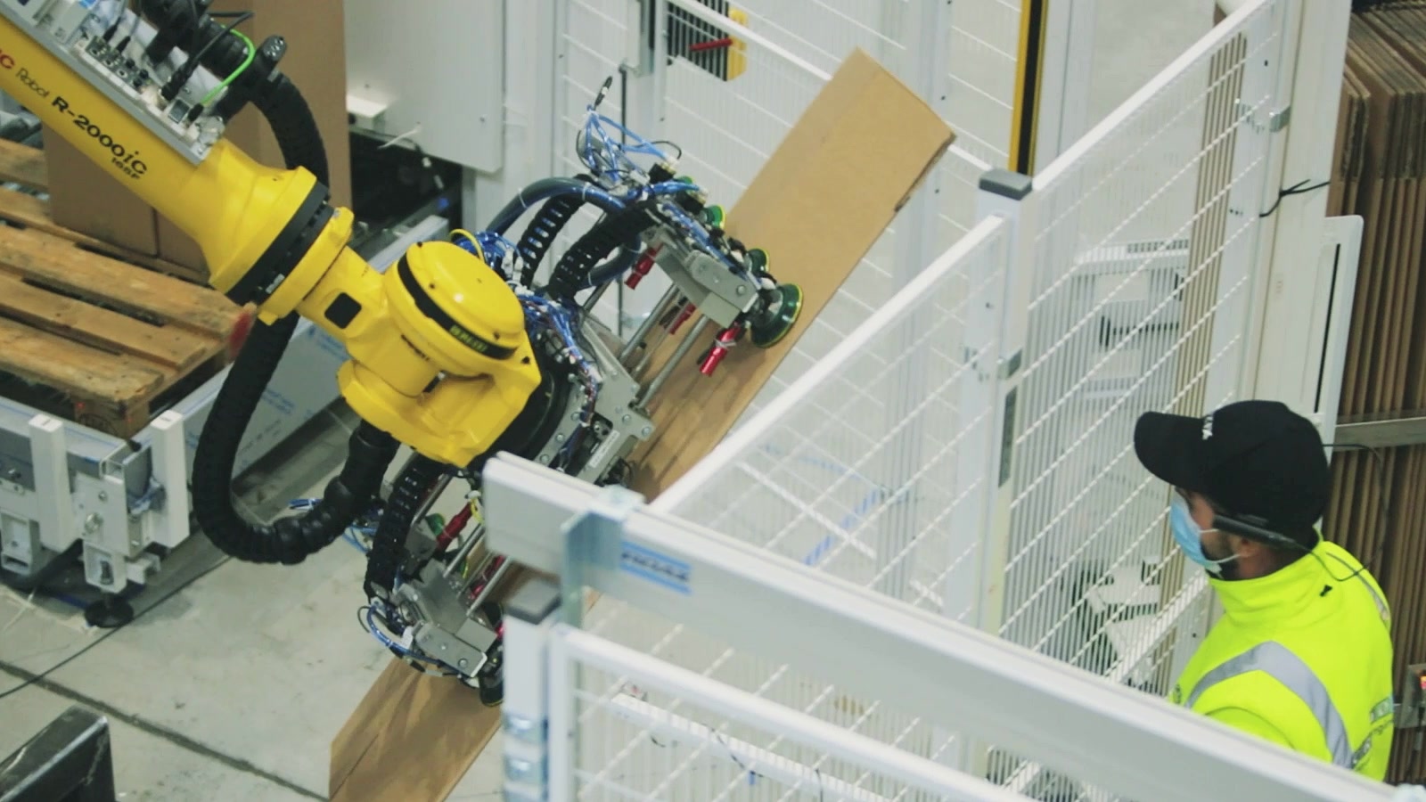 Technician testing and verifying an industrial control system