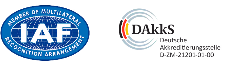 DAkkS accreditation and IAF MLA logo