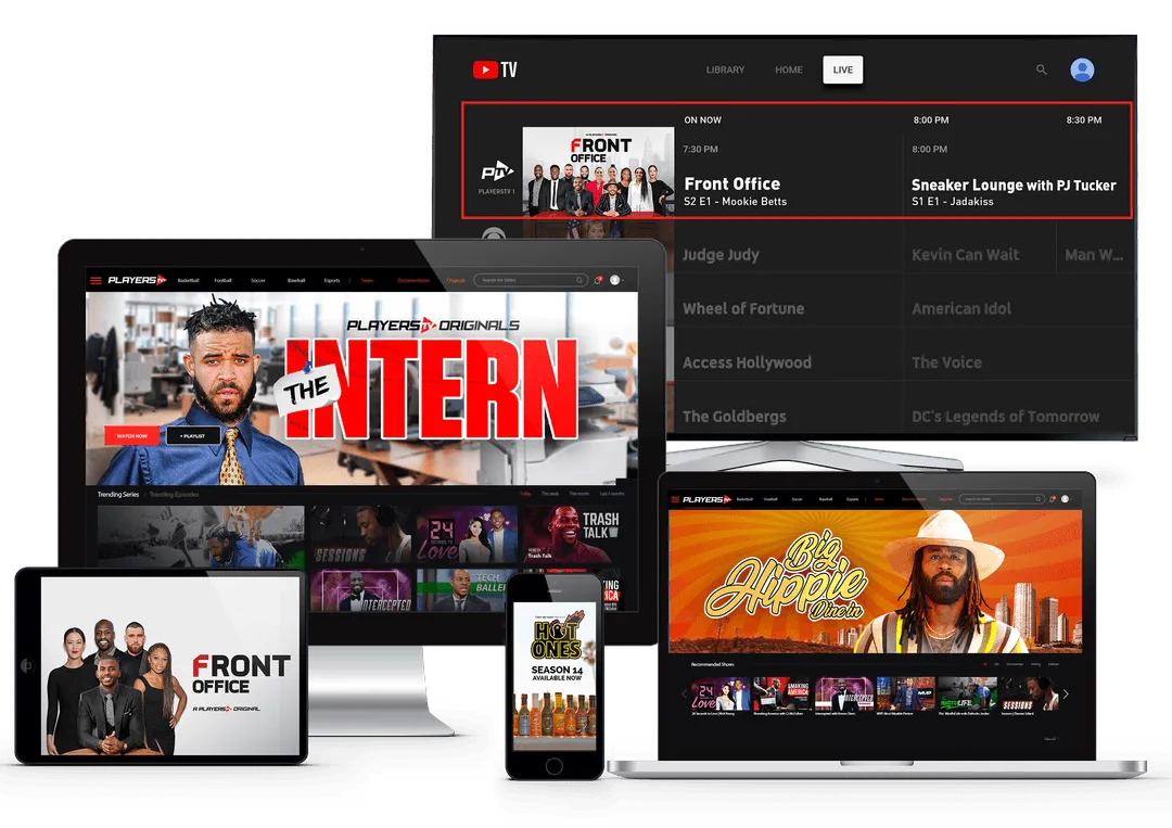 Various devices with Players TV app opened.