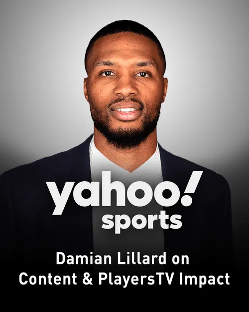 Player against a gray background with the Yahoo! logo overlayed and centered on the screen.