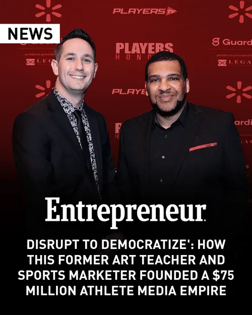 Players against a red background with the Entrepreneur logo overlayed and centered on the screen.
