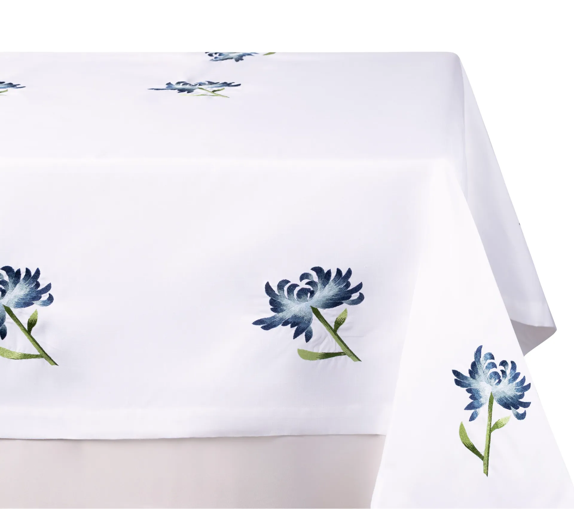 Blue Embroidered Flower
