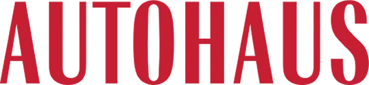 The word 'AUTOHAUS' in large bold red capital letters on a white background.