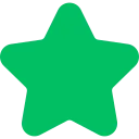 Solid green five-point star icon.