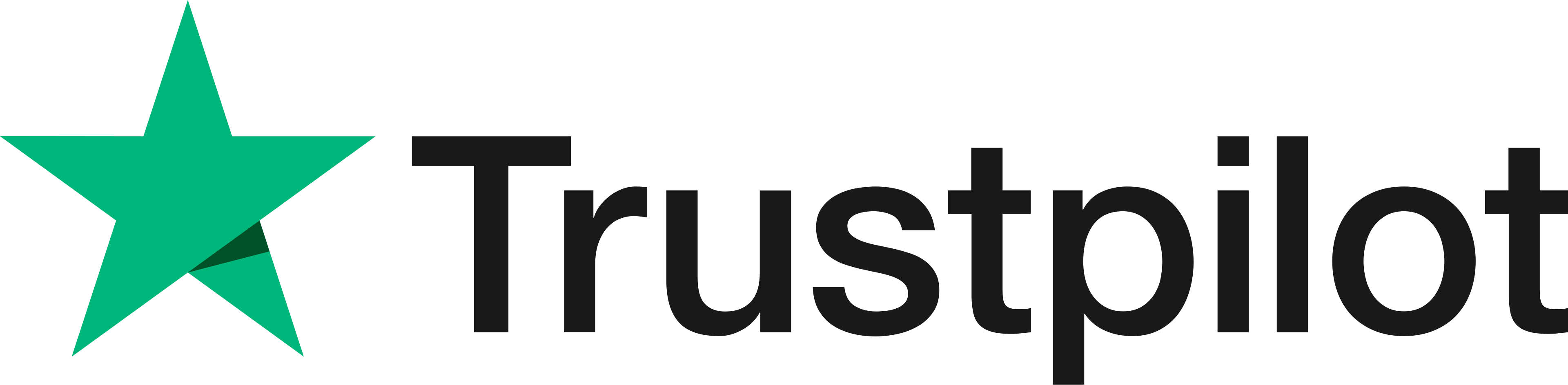 Trustpilot logo with a green star and black text.