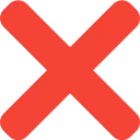 Red X mark icon symbolizing error or cancellation.
