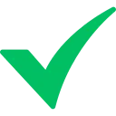 Green check mark symbol representing correctness or approval.
